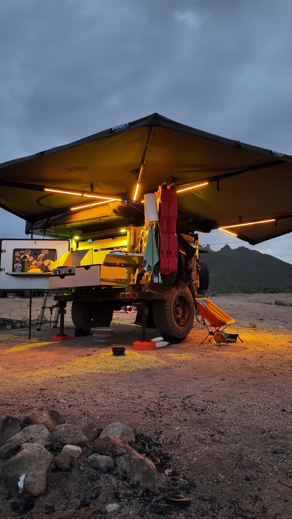 Turtleback camp at night