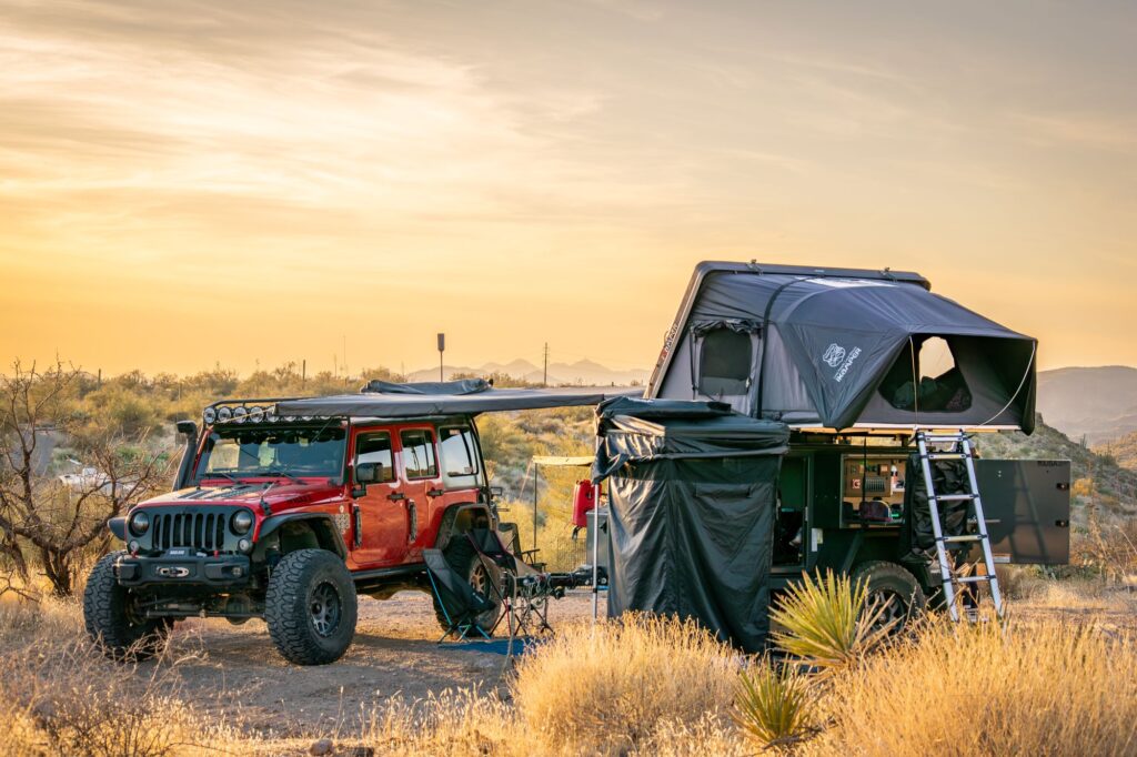 Sunset camp with the Turtleback