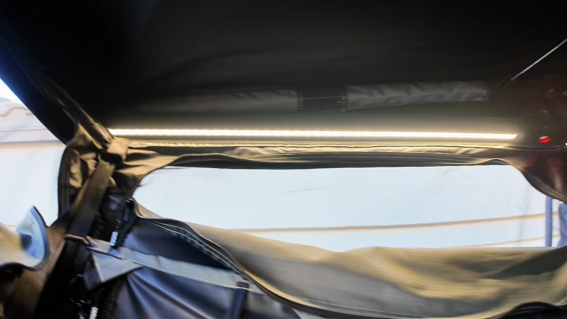 White LED light bar inside the Taruca ensuite